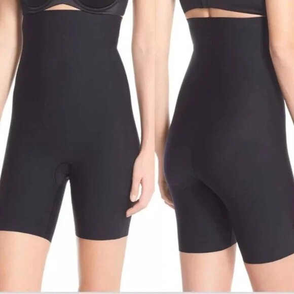 Spanx Mid-Thigh Shaping Shorts in Black - Picture 1 of 4